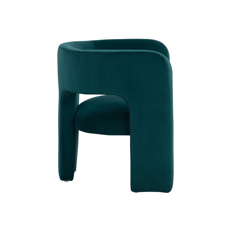 Lounge Chair, Teal Polyester