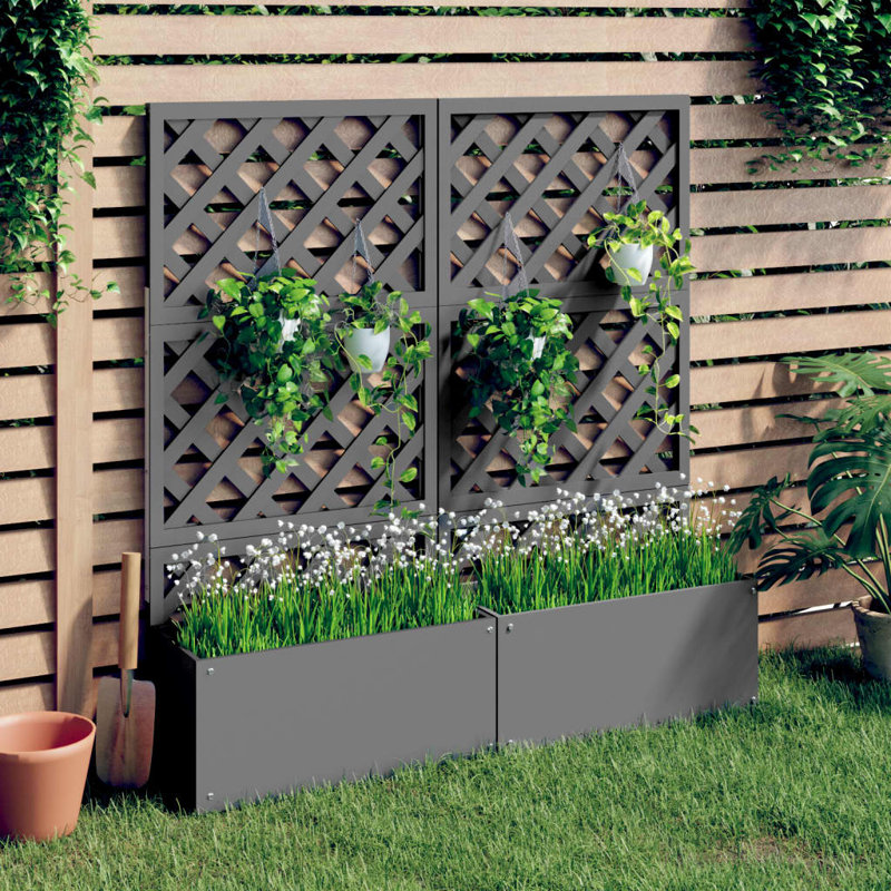 Danijel Wood Planter Box with Trellis