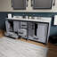 Ensemble de meuble-lavabo double l 80 po x P 22 po avec plateau blanc et robinet chromé Ziva-87293355-113115254