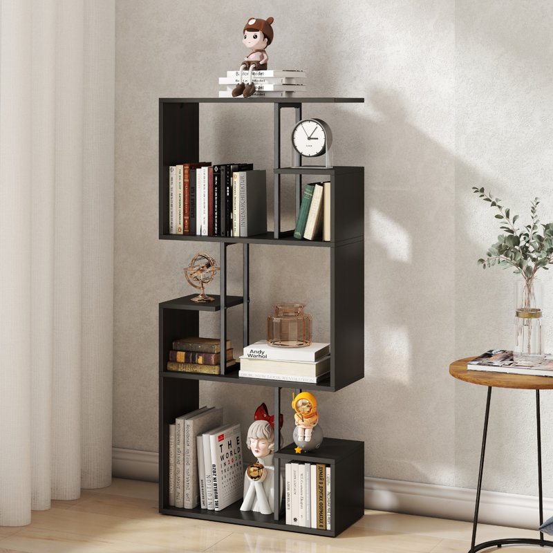Bibliothèque à 3 niveaux Marian pour chambre à coucher, salon, (3 tablettes) H 51,57 po x l 23,62 po x P 9,45 po, Noir