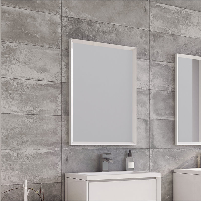 Senora Wood Flat Wall Mirror, 80cm H x 55cm W x 5cm D