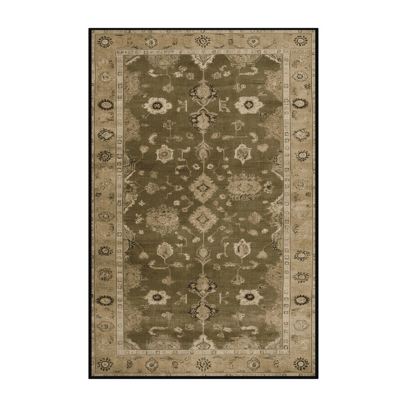 Tapis brun lavable à la machine, Rectangulaire 3 pi x 5 pi