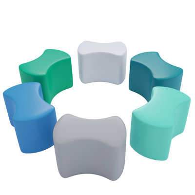 ECR4Kids SoftZone Toddler Modular Stool Seating Set, Classroom Furniture, 6-Piece