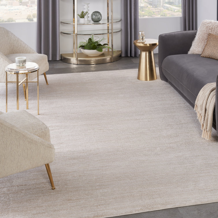 Mullican Sandy Solid Ivory/Beige Easy Care Indoor/Outdoor Area Rug