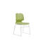 Ensemble de 4 chaises de bureau modernes empilables, vert, en polypropylène, pouvant supporter 180 kg