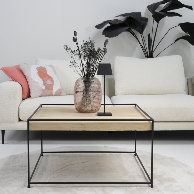 Lanette Four Leg Coffee Table, Walnut, 46cm H x 80cm W x 80cm D