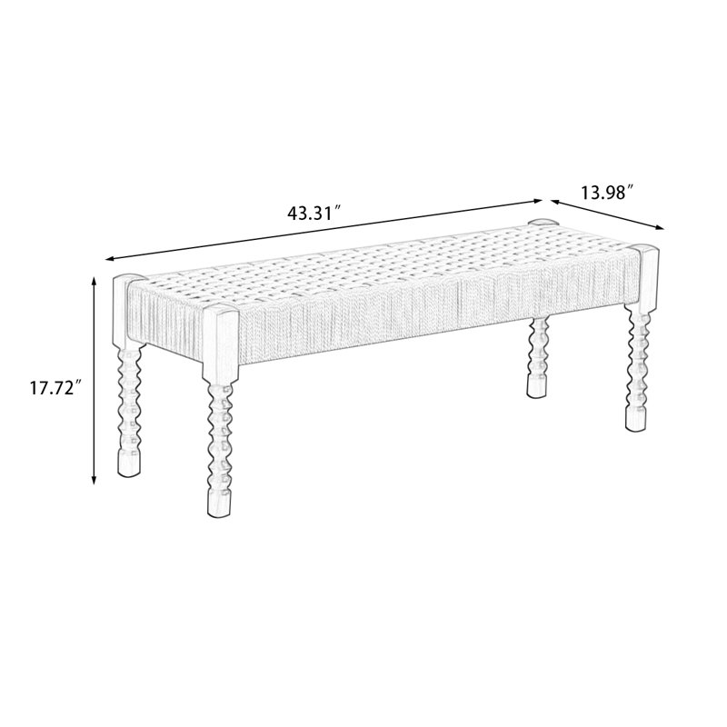 Banc avec revêtement, Noyer foncé