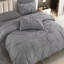 Marina Decoration Home Decor Bedding Pintuck Comforters Soft Luxury Fluffy Goose Down Alternative Solid Boho Tufted Pinch Pleated 3 Piece Comforter Set with Ruffled Shams, Grey Colour Queen/Full Size-520035567-520035564