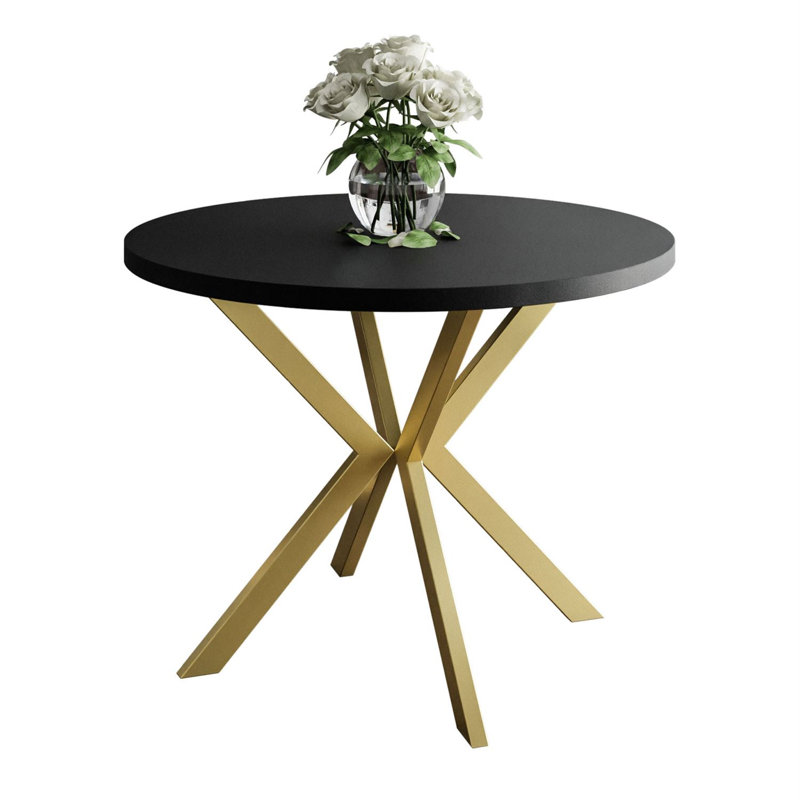 Alezia Round Dining Table, 76 H x 100 L x 176 W cm, Black
