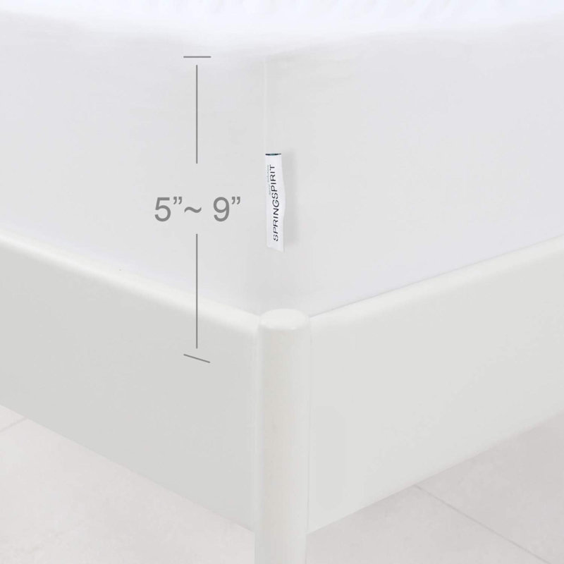 Housse de sommier grand format avec matériau tissé lisse et élastique, couvre seulement les côtés, remplace la jupe de lit, infroissable et résistante à la décoloration, lavable, anti-poussière