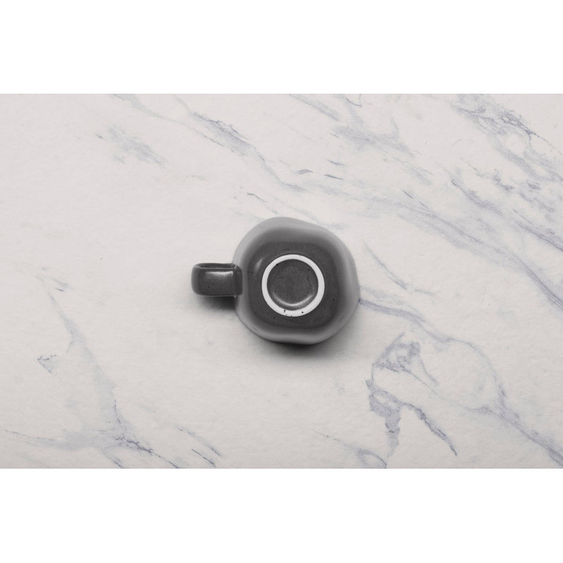 EARTH- CHARCOAL GREY Premium Porcelain Non Stackable Cup, 9oz | Microwave & Dishwasher Safe