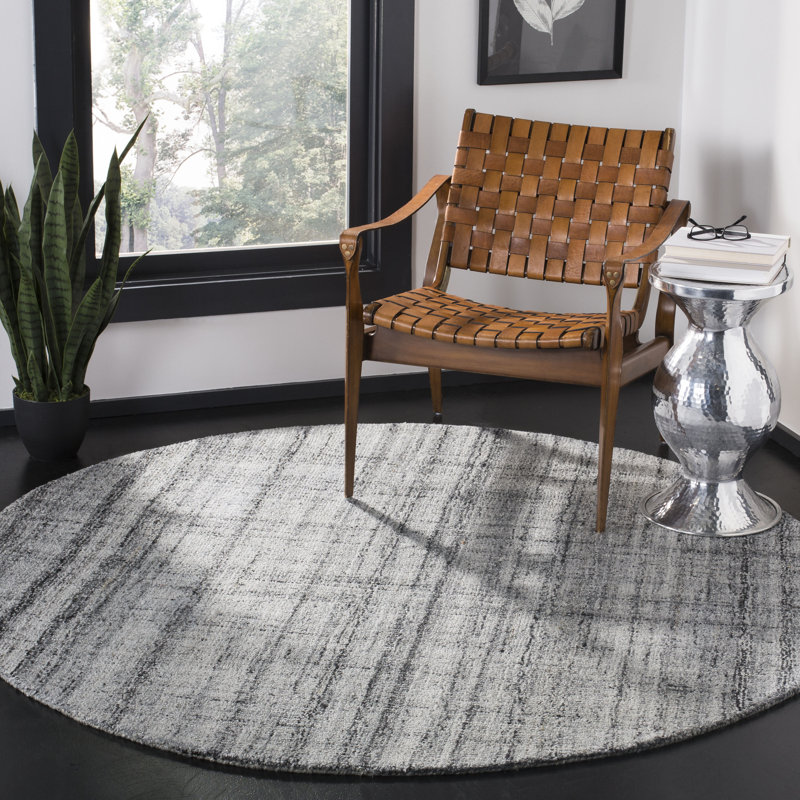 Tapis performance touffeté à la main Gudinas, Rond 4 pi