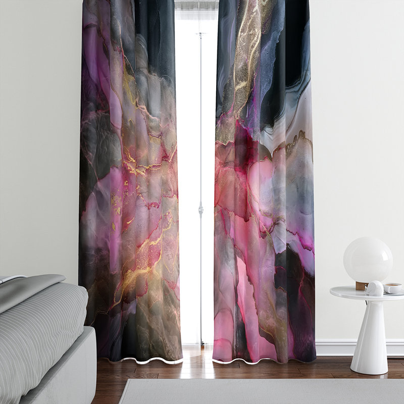 Panneau de rideau semi-transparent abstrait, L 20 po x L 82 po
