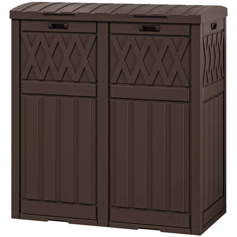 Boîte de rangement en résine 61 gallons Balconera, Brun