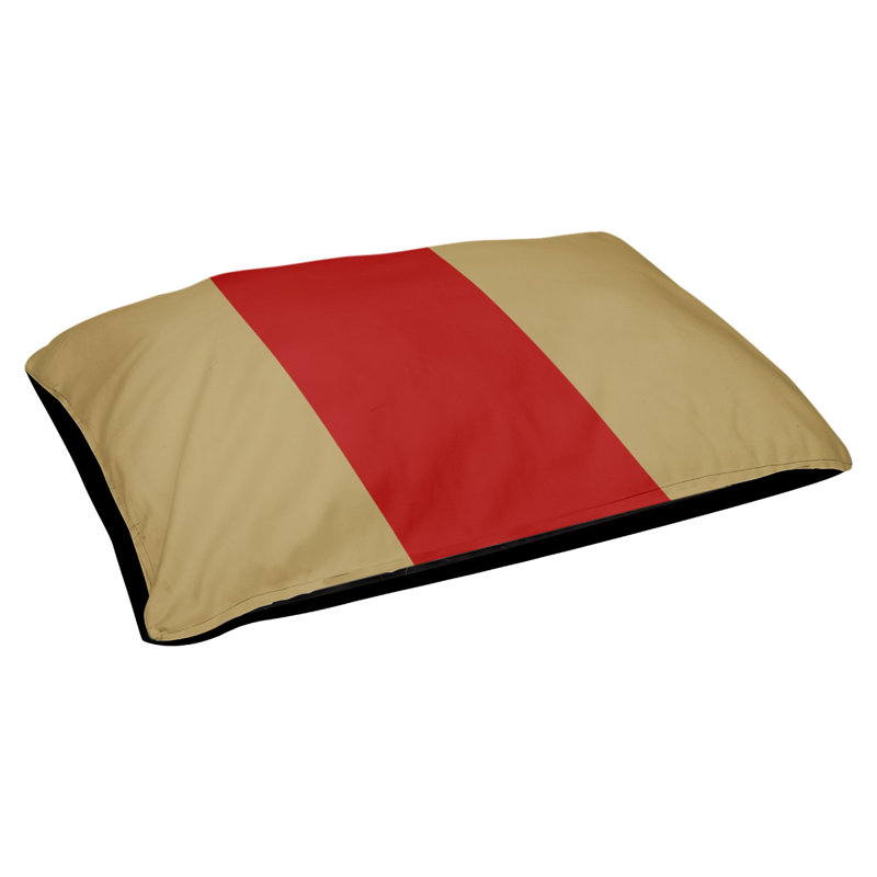 Coussin de lit pour chien Cincinnati, Moyen (H 6,5 po x l 40 po x P 30 po), Gold/Red