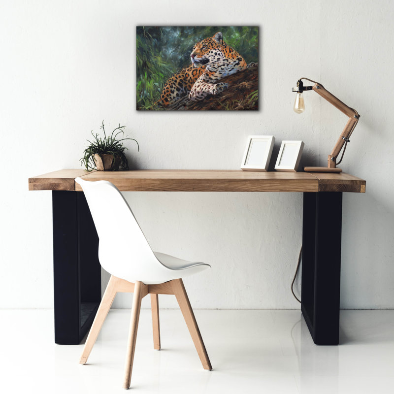 «Bungalow Rose» Jaguar In Tree2 par David Stribble, art mural sur toile, H 18 po x l 26 po x P 0,75 po