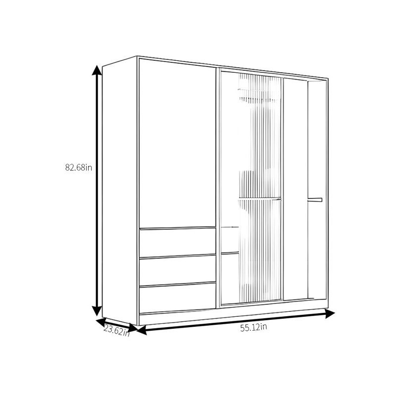Armoire moderne, simple, pratique, élégante et élégante, H 83 po x l 56 po x P 24 po