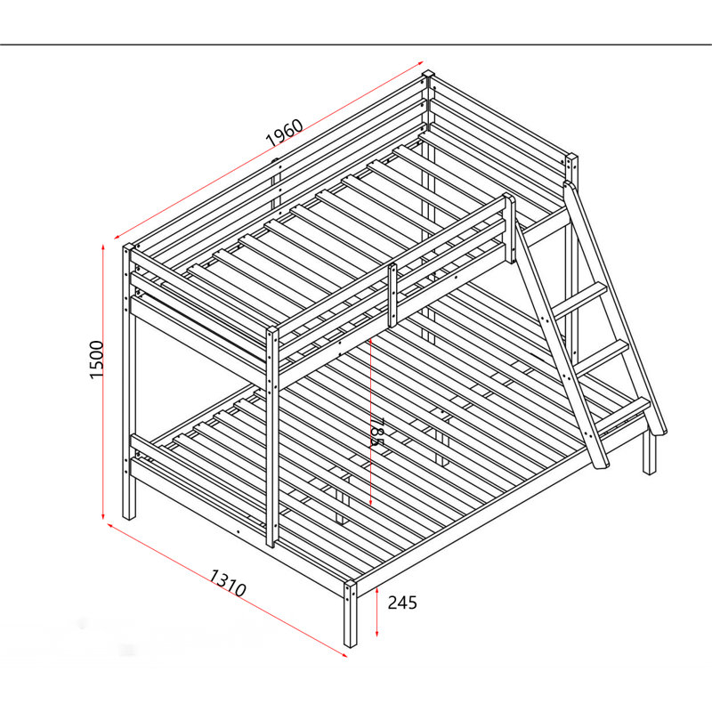 Vesper Standard Bunk Bed, White