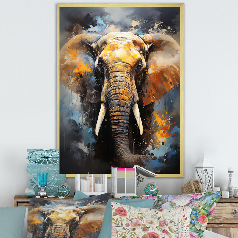 «Elephant Dreams In Colors on», reproduction sur toile, H 20 po x l 12 po x P 1 po, Cadre doré simple