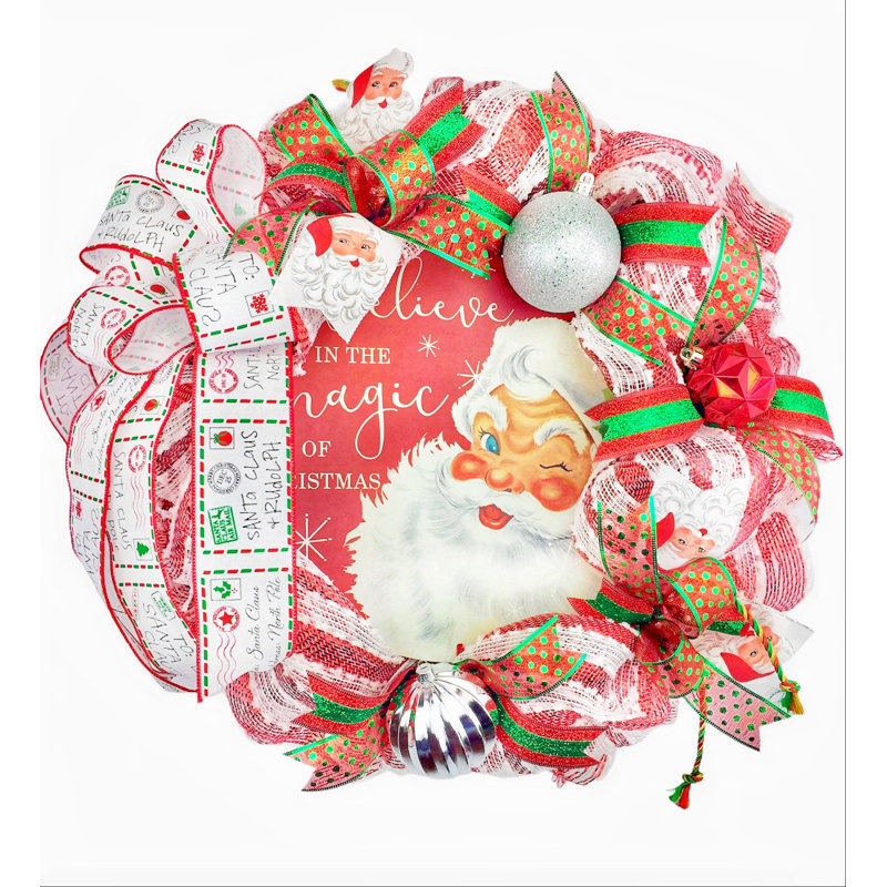 Couronne en maille 20 po Believe in the Magic of Christmas