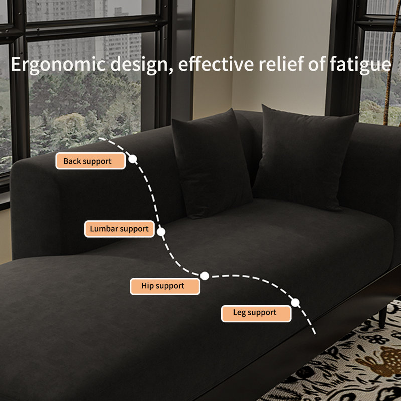 Fauteuil inclinable ergonomique en velours givré, Orienté à droite