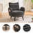 Modern Style Armchair With Sanded Fabric, Side Storage Pocket, Solid Wood Legs, Comfortable Reading Chair For Living Room, Bedroom, Office-1044801808