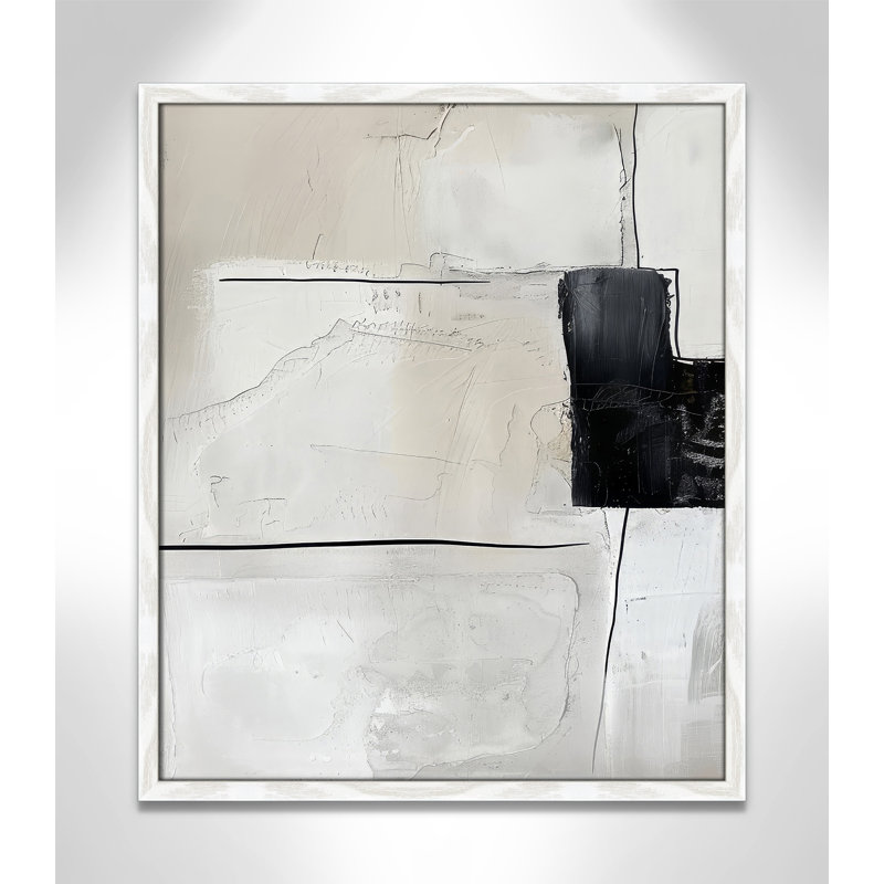 «Neutral Balance I Print» par Lazar Studio, L 21,5 po x H 25,5 po, Impression encadrée, White Woodgrain