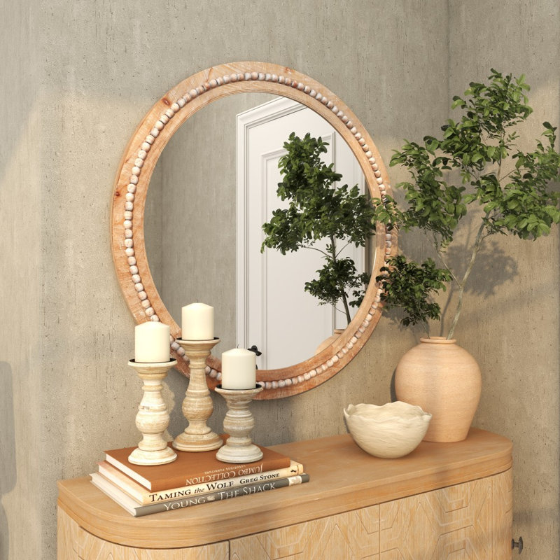 Miroir mural Vivienne, Brun, 36 po x 36 po