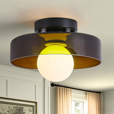Plafonnier rétro en verre rétro Mid-Century