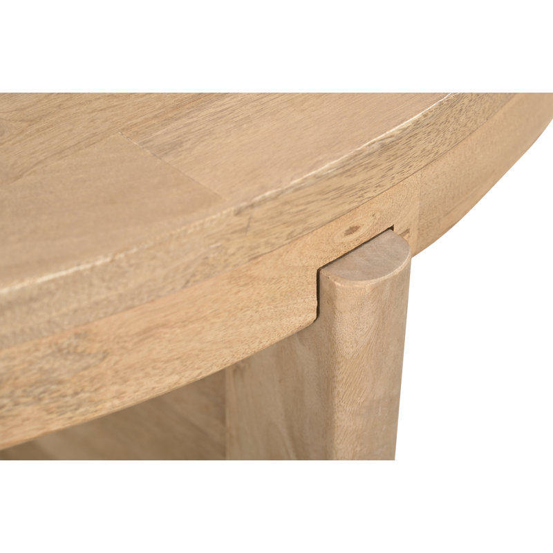 Ensemble de table de salon en bois massif 2 pièces Josiane, Naturel