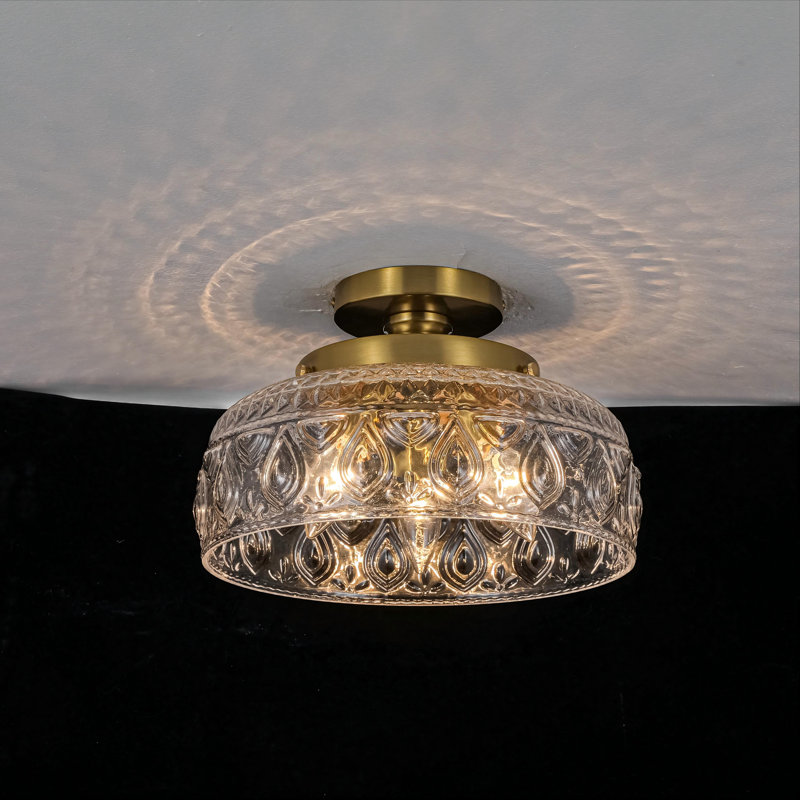 3-Light Glass Bowl Shade Flush Mount