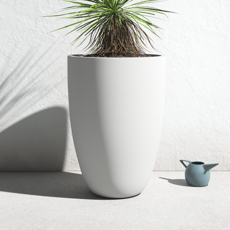 Elbe Handmade Pot Planter, 28" H x 20.5" W x 20.5" D, White