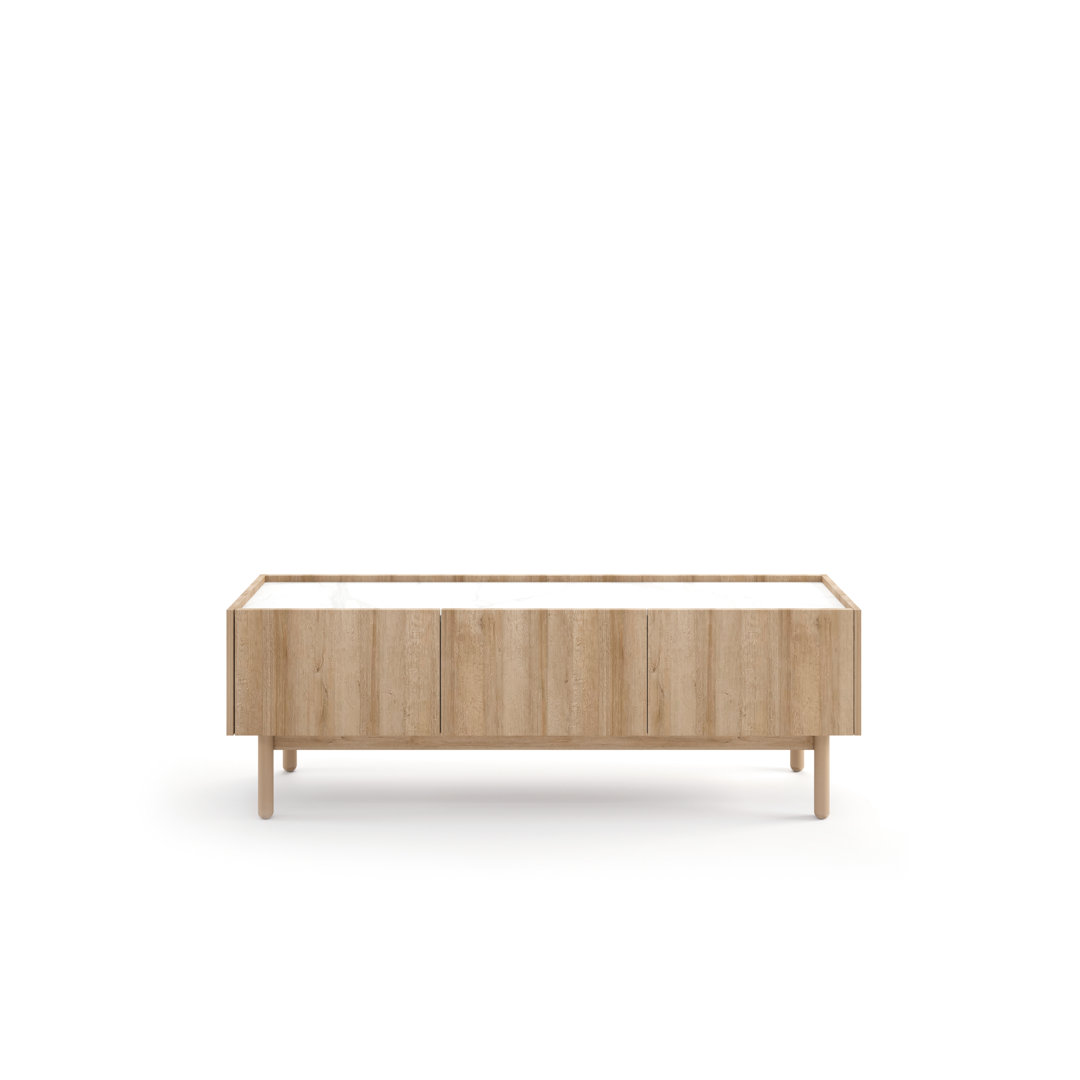 TV stand OHIO oak Riviera / Marble Bianco