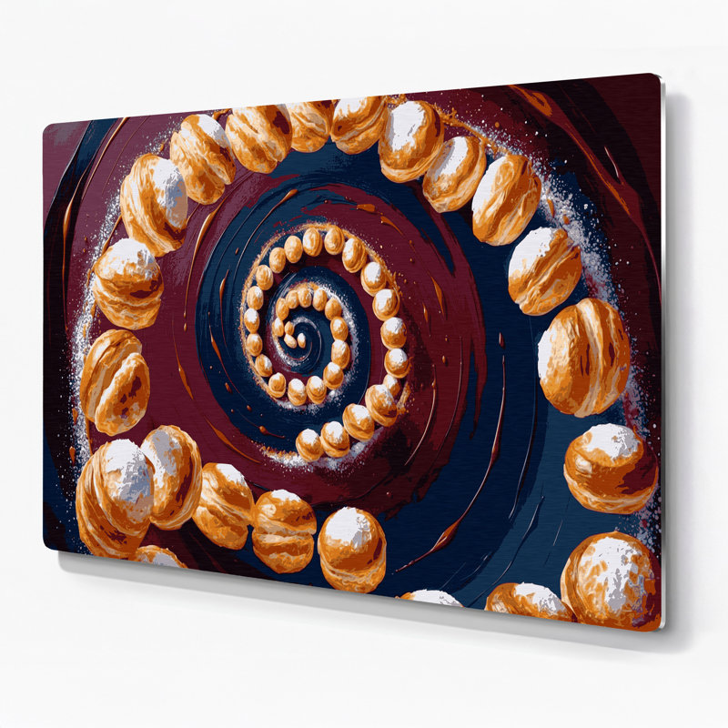 Desserts, choux au fromage, art mural en métal brun, H 11 po x l 14 po