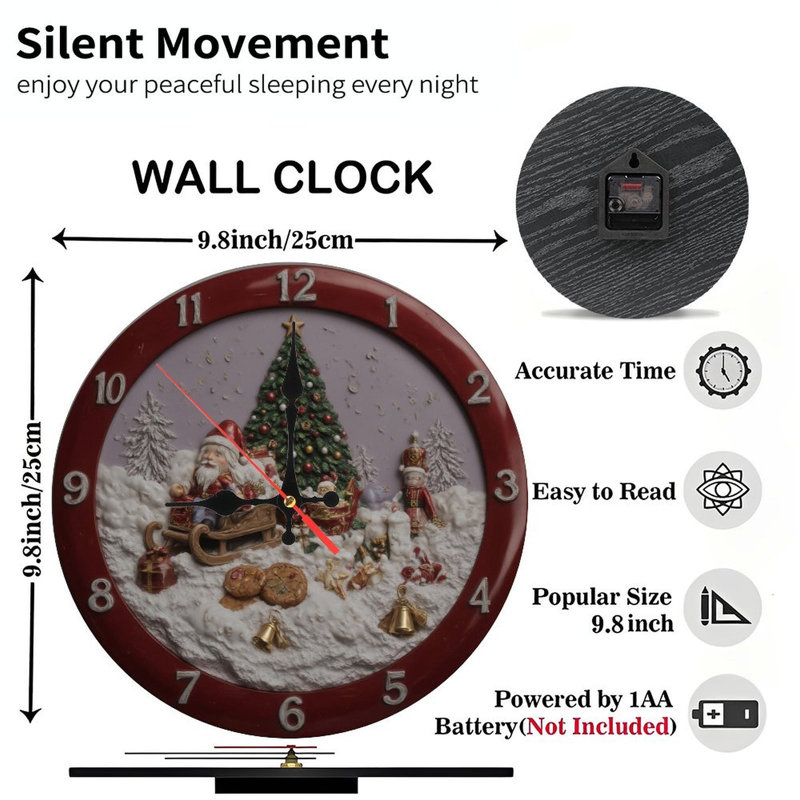 Horloge-Face-flocons de neige-Ornements