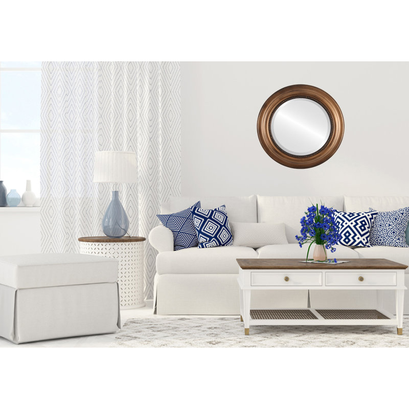 Witney Round Mirror, 35" x 35", Sunset Gold
