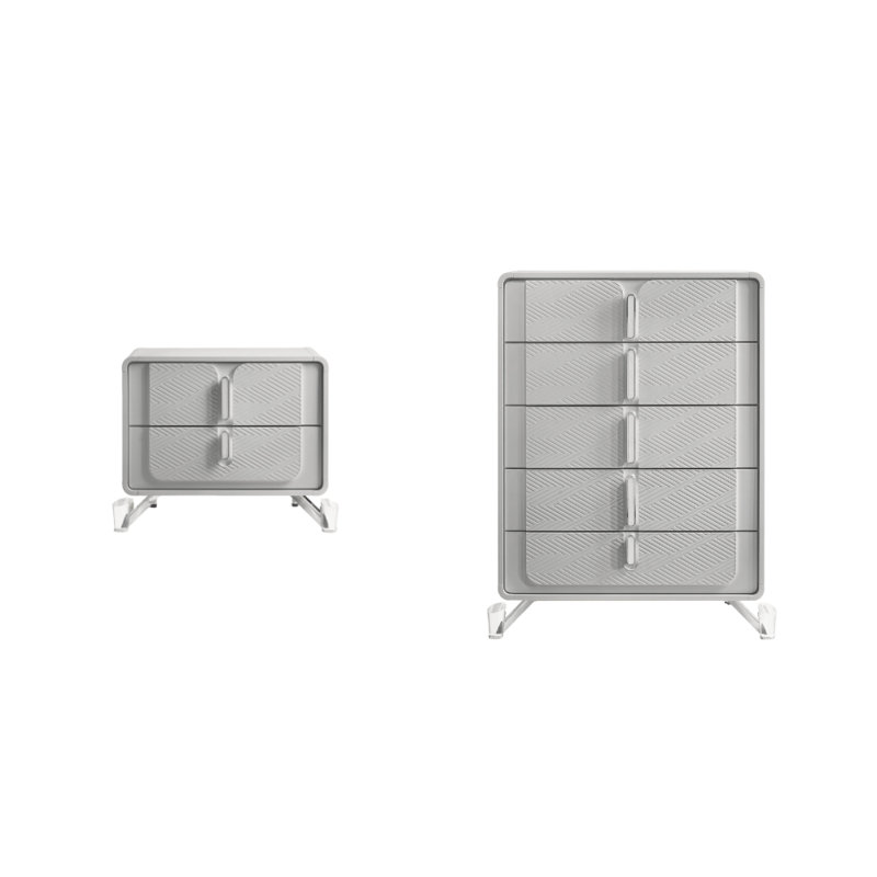 Ensemble de chambre à coucher 2 pièces Avaline, Lot de 2 : commode, table de chevet