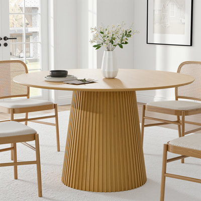 Solid Wood Round Pedestal Dining Table
