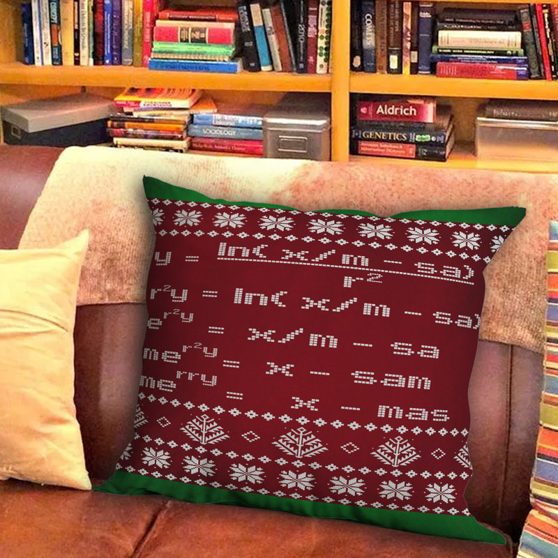 Geometric Outdoor Reversible Throw Pillow, 16" x 16", Red/Green