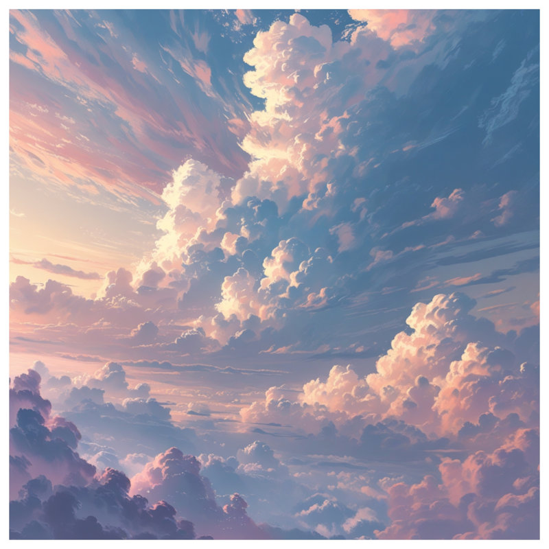 Colorful Cloudy Sky Comforter, Queen