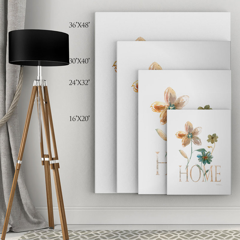 « simple home » par carol robinson, reproduction d’art sur toile tendue, H 24 po x l 32 po x P 1,5 po
