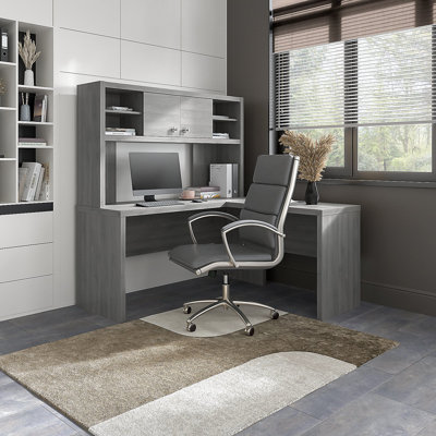 Echo 2-Piece L-Shape Computer Desk Office Set with Hutch - Reversible