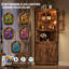Grande armoire de rangement 67 po en coin brun avec portes en verre