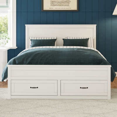 Modern Wood Storage Bed Frame with 6 Drawers