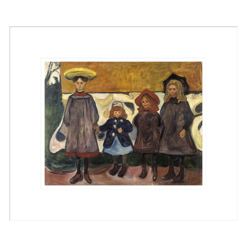 «Four Girls in Œsgördstrand» par Edvard Munch, impression giclée encadrée, H 13,75 po x l 15,95 po
