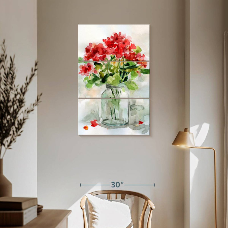 Été géranium II, H 57 po x l 36 po