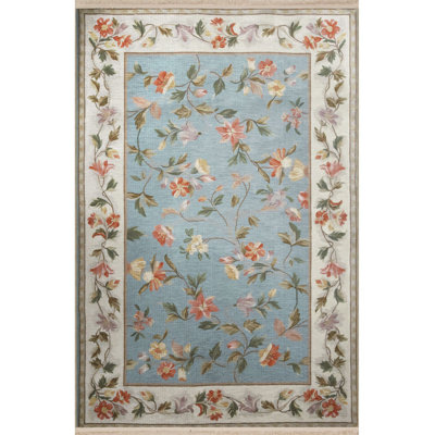 Beige Multicolor Floral Rose and Vine Pattern Modern Decorative Rug Machine Washable