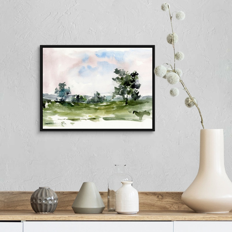 «Mauve Sunset II» par Ethan Harper - reproduction d'art, Cadre noir, H 14 po x l 18 po x P 1,75 po