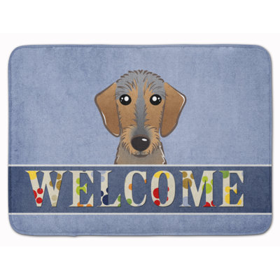 Tapis pour salle de bain à mousse mémoire braque teckel welcome
