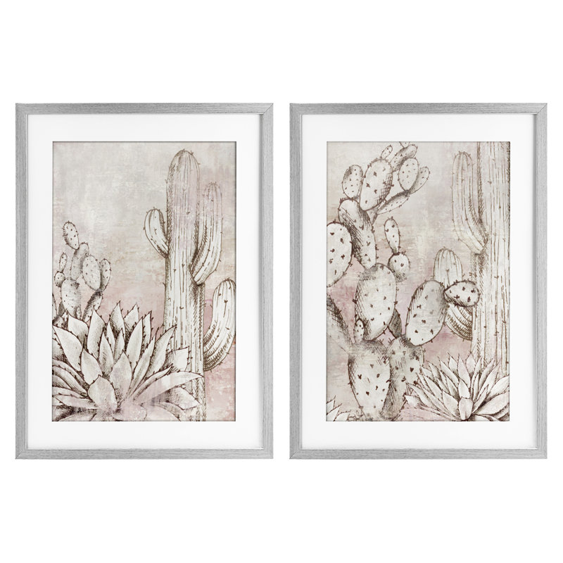 Botanical Oasis Guardians, ensemble de 2 reproductions encadrées sous verre, design par Luna Mavis, H 20 po x l 14 po